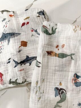 Little Unicorn Swaddle Set - Sharks & Mermaids